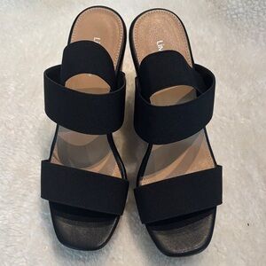 Limelight Black Double Strap Mules